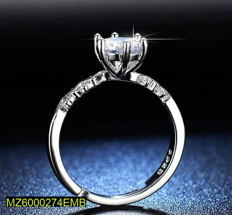Women's Silver Plated Diamond Ring Adjustable Casual Party Wear
