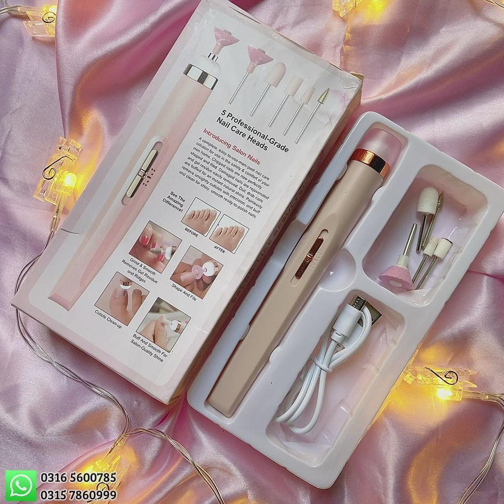 Pink Electric Nail Shaper with LED Light